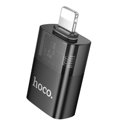 HOCO UA36 iP male to USB female OTG transparent adapter black
