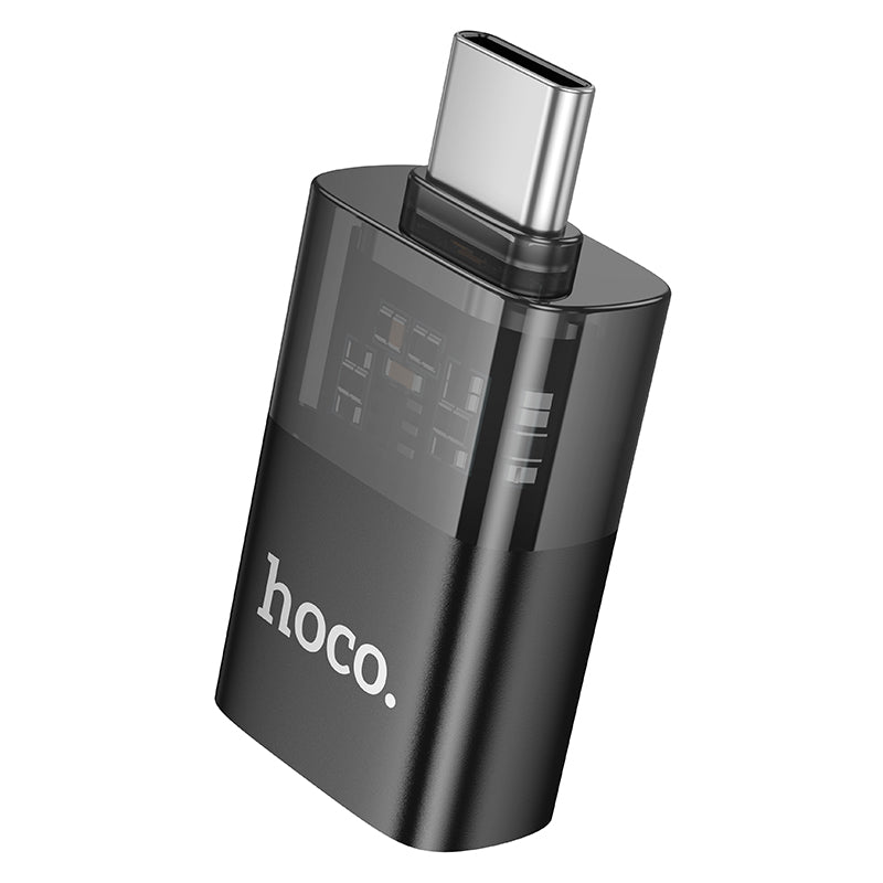 HOCO UA36B C male to USB female OTG transparent adapter black