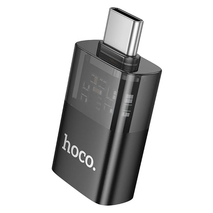 HOCO UA36B C male to USB female OTG transparent adapter black