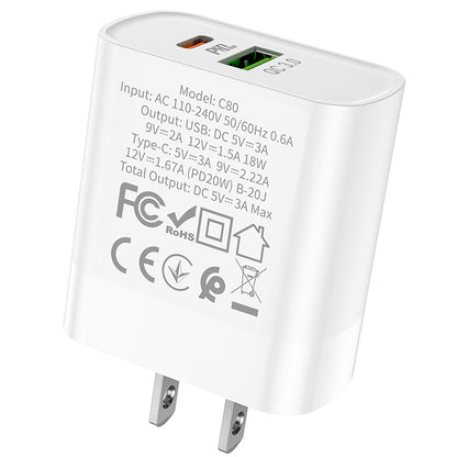 HOCO C80 Rapido PD20W+QC3.0 charger(US)