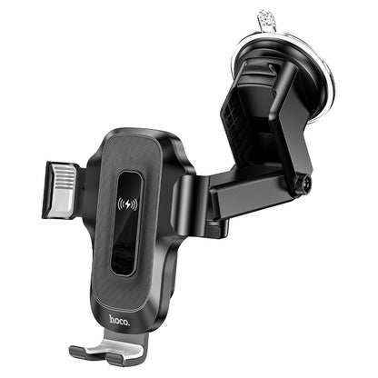 HOCO HW3 Wise automatic induction wireless fast charging car holder(center console) black