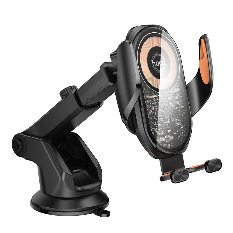 HOCO HW34 Blue whale 3-axis linkage wireless fast charging car holder(center console) black