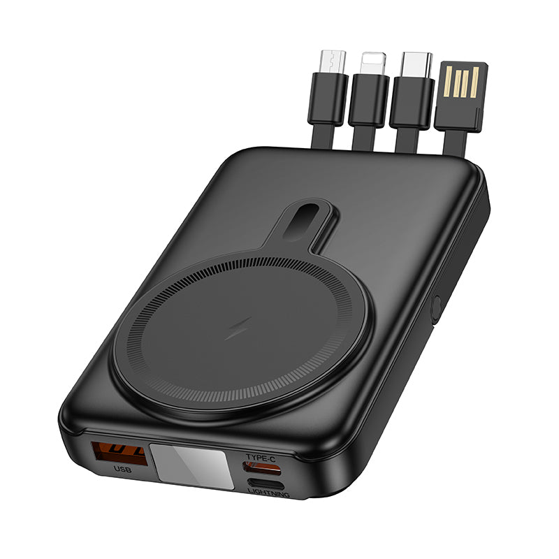 Hoco J135 10000mAh Magsafe+Cables Power Bank - Black
