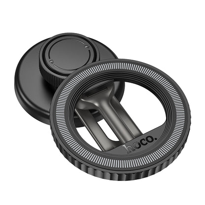 HOCO H77 View folding magnetic ring car holder(center console) black metal Grey