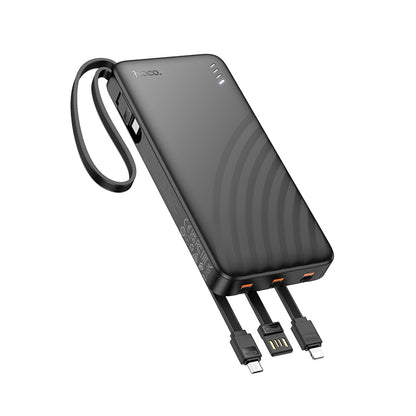 J146 Night tide power bank with 4 cables(10000mAh) Black