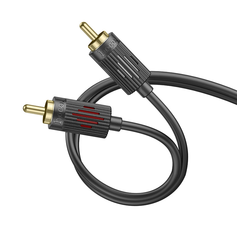HOCO UPA28 3.5 double lotus RCA audio cable black