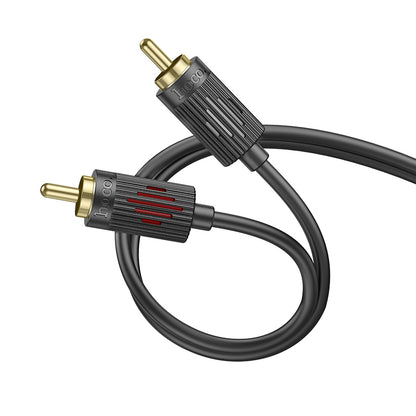 HOCO UPA28 3.5 double lotus RCA audio cable black