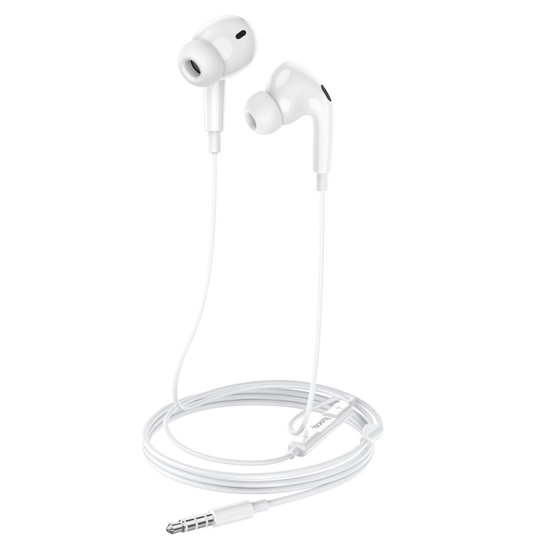M101 Pro Crystal sound wire-controlled earphones with microphone-White