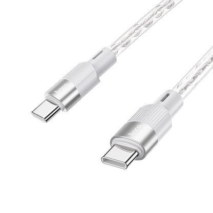 HOCO X99 Crystal junction 60W silicone charging data cable Type-C to Type-C gray