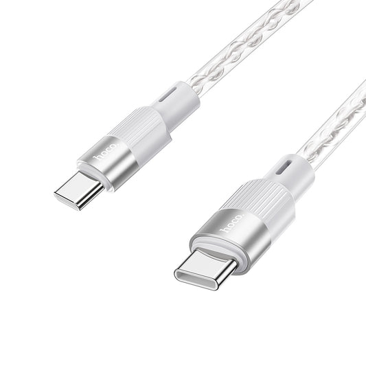 HOCO X99 Crystal junction 60W silicone charging data cable Type-C to Type-C gray