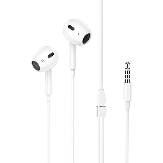HOCO M101 Max Crystal grace Type-C wire-controled digital earphones with microphone white