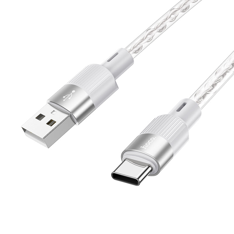 HOCO X99 Crystal junction silicone charging data cable Type-C gray