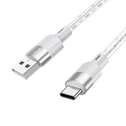 HOCO X99 Crystal junction silicone charging data cable Type-C gray