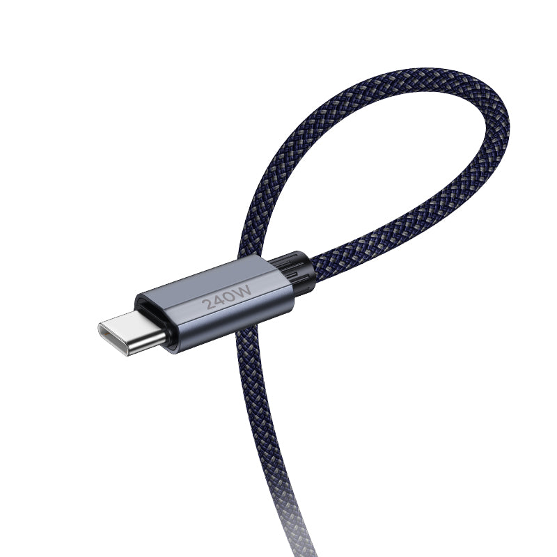 U134 Primero 240W charging data cable Type-C to Type-C(L=1.8M-Dark Blue