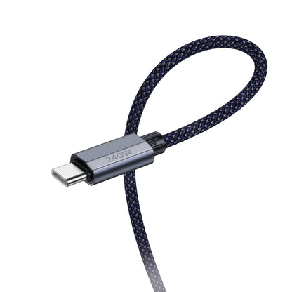 U134 Primero 240W charging data cable Type-C to Type-C(L=1.8M-Dark Blue