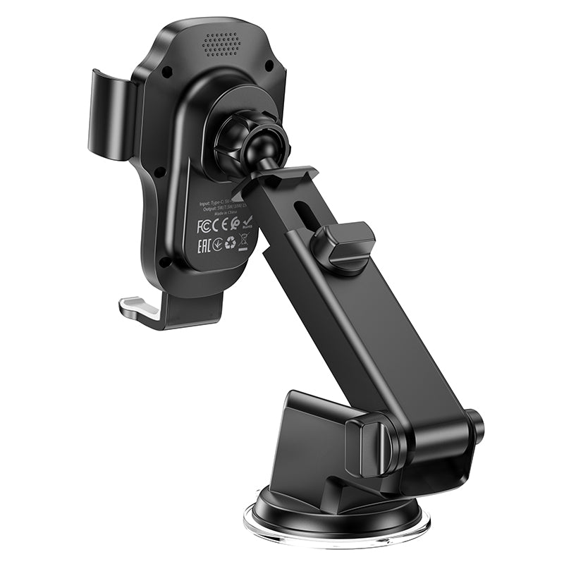 HOCO HW3 Wise automatic induction wireless fast charging car holder(center console) black