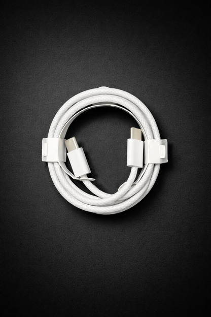 AM Type-C to Type-C 1M Cable iP No Logo Loose White