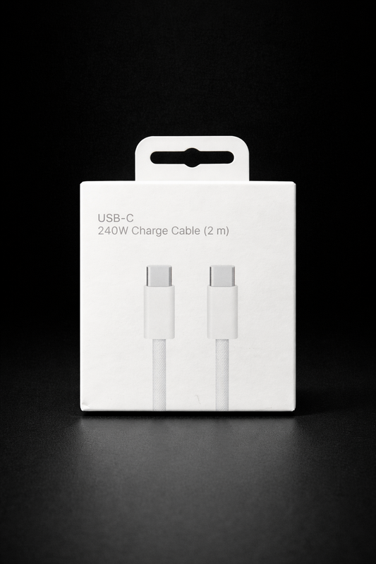 240W Type-C to Type-C 2M Cable iP No Logo Box White