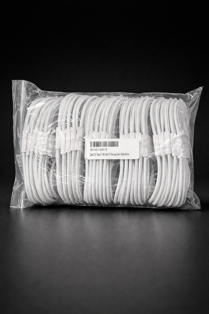 Type-C to Type C 1M Cable iP No Logo New Style White