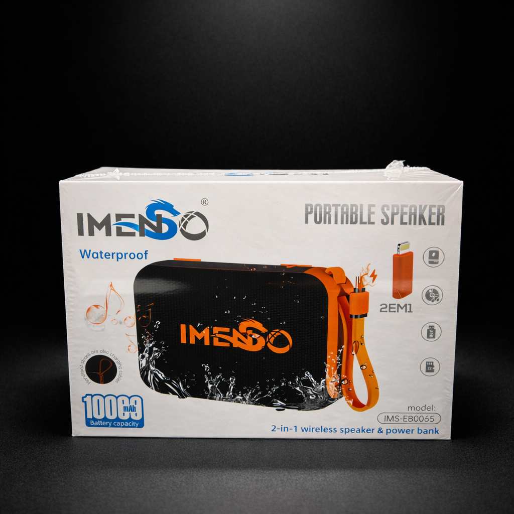 IMENSO Waterproof Speaker+10,000 mAh PowerBank