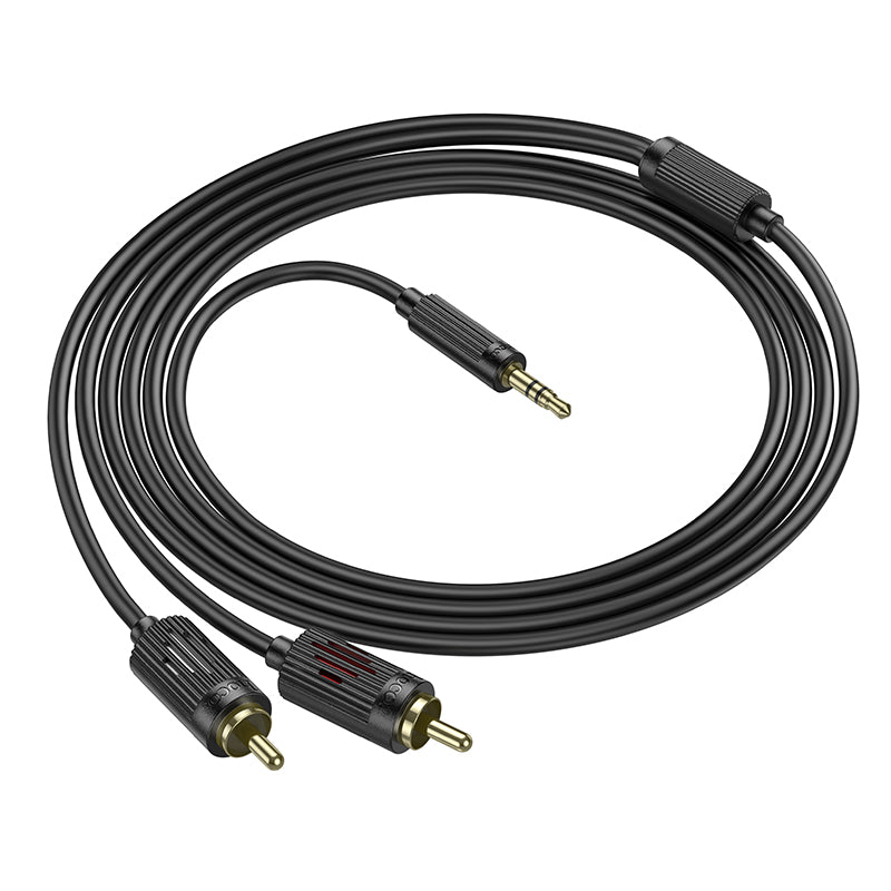 HOCO UPA28 3.5 double lotus RCA audio cable black