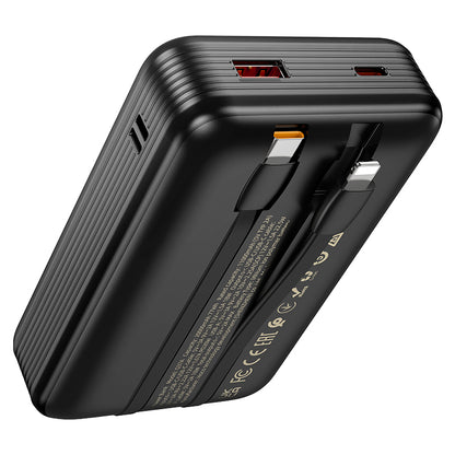 HOCO Q37A Graceful 22.5W+PD20W power bank with two cables(20000mAh) black