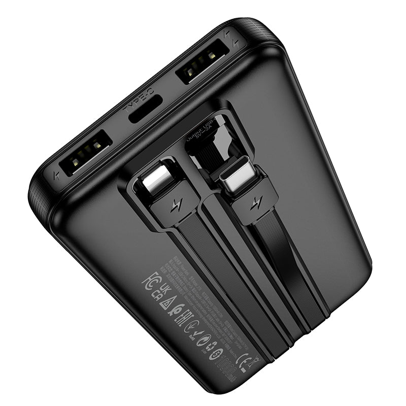 HOCO J118 Speed energy power bank with cable(10000mAh) black