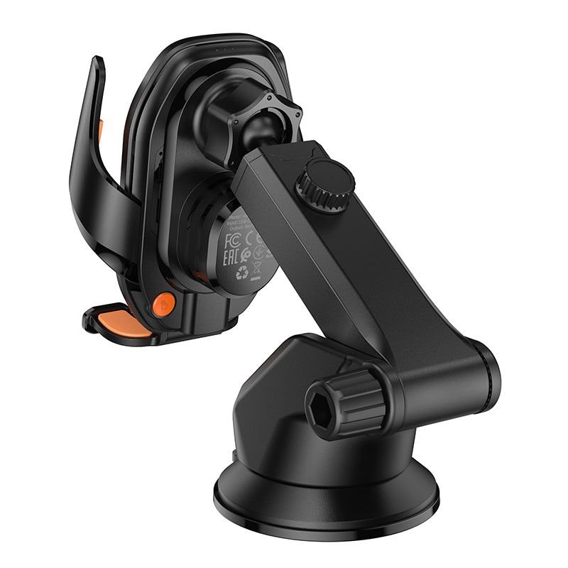 HOCO HW34 Blue whale 3-axis linkage wireless fast charging car holder(center console) black