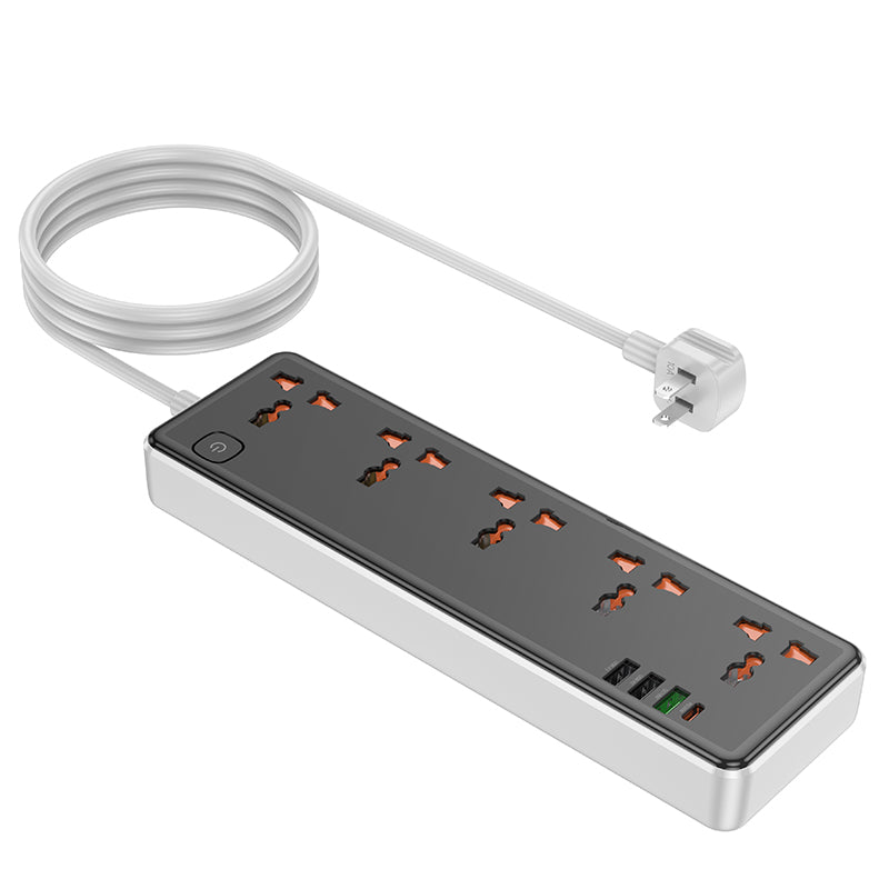 HOCO AC14 Rico 5-position socket(PD30W/1C3A)(US) black