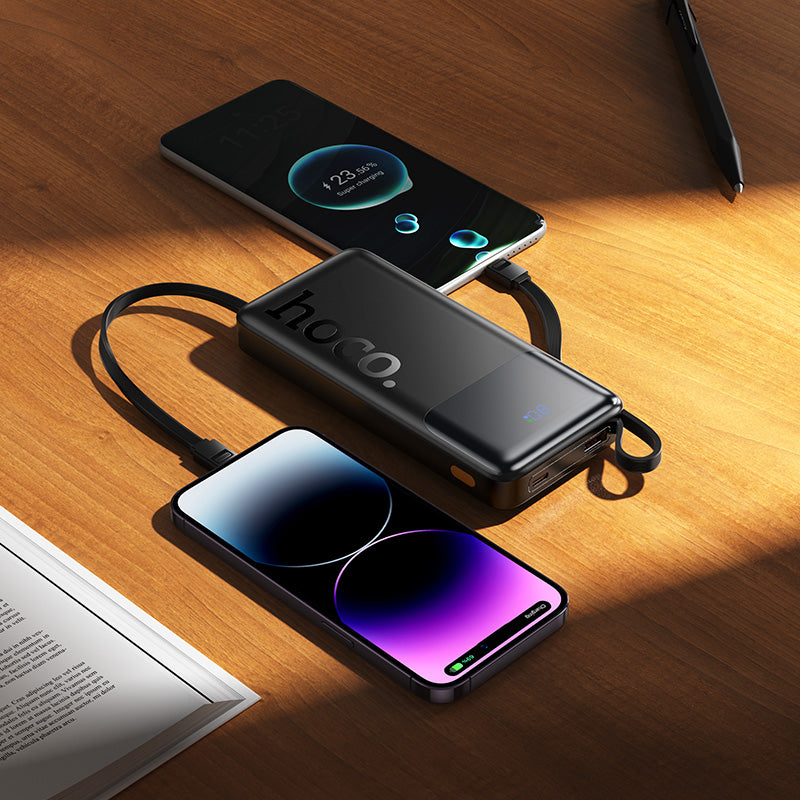 Hoco J156 10000mAh Cables Power Bank - Black