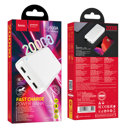 Hoco J100A 20000mAh Fast Charge Power Bank - Black