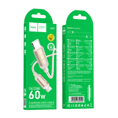 HOCO X117 Star 60W charging data cable C to C gold