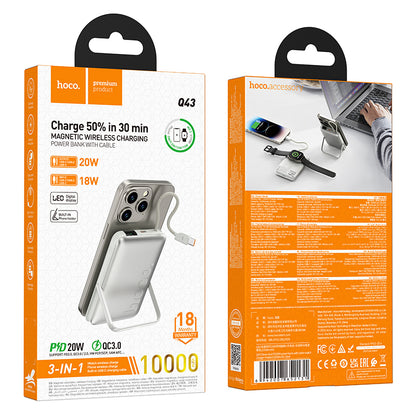 Hoco Q43 10000mAh Magnetic Power Bank - Grey