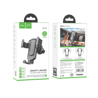 HOCO CA103 vertical and horizontal air outlet gravity car holder black metal gray