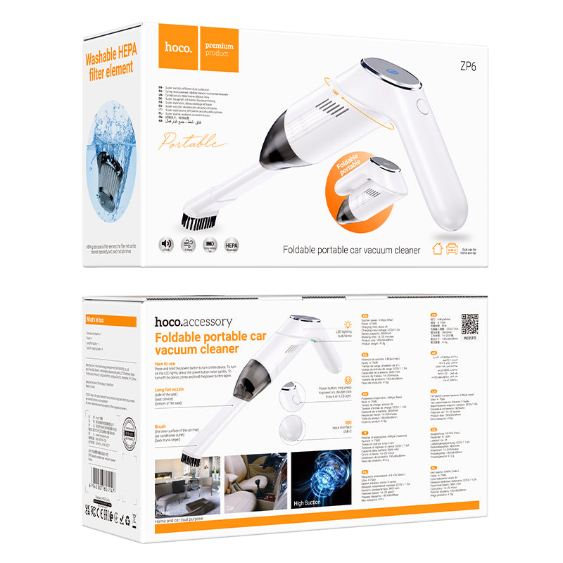 HOCO ZP6 Speed portable car vacuum cleaner white