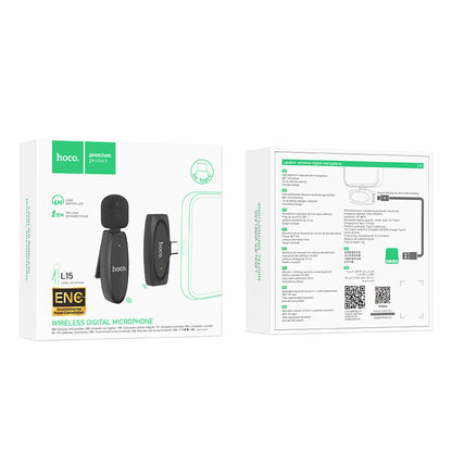 L15 Type-C Crystal lavalier wireless digital microphone black