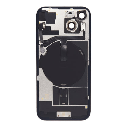 Back Glass iPhone 15 Plus With Flash, Mag Steel Plate, and NFC Flex Pre-installed - Black