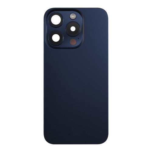 Back Glass iPhone 15 Pro With Flash, Mag Steel Plate, and NFC Flex Pre-installed - Blue Titanium