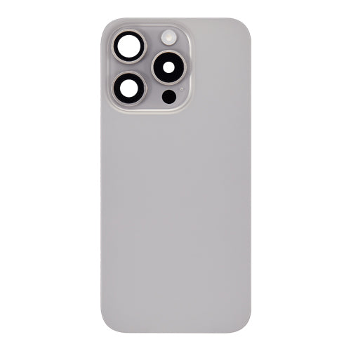 Back Glass iPhone 15 Pro With Flash, Mag Steel Plate, and NFC Flex Pre-installed - Natural Titanium