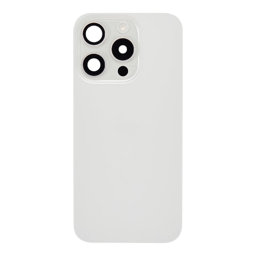Back Glass iPhone 15 Pro With Flash, Mag Steel Plate, and NFC Flex Pre-installed - White Titanium