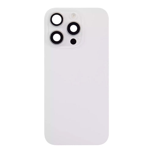 Back Glass iPhone 16 Pro With Flash, Mag Steel Plate, and NFC Flex Pre-installed - White Titanium