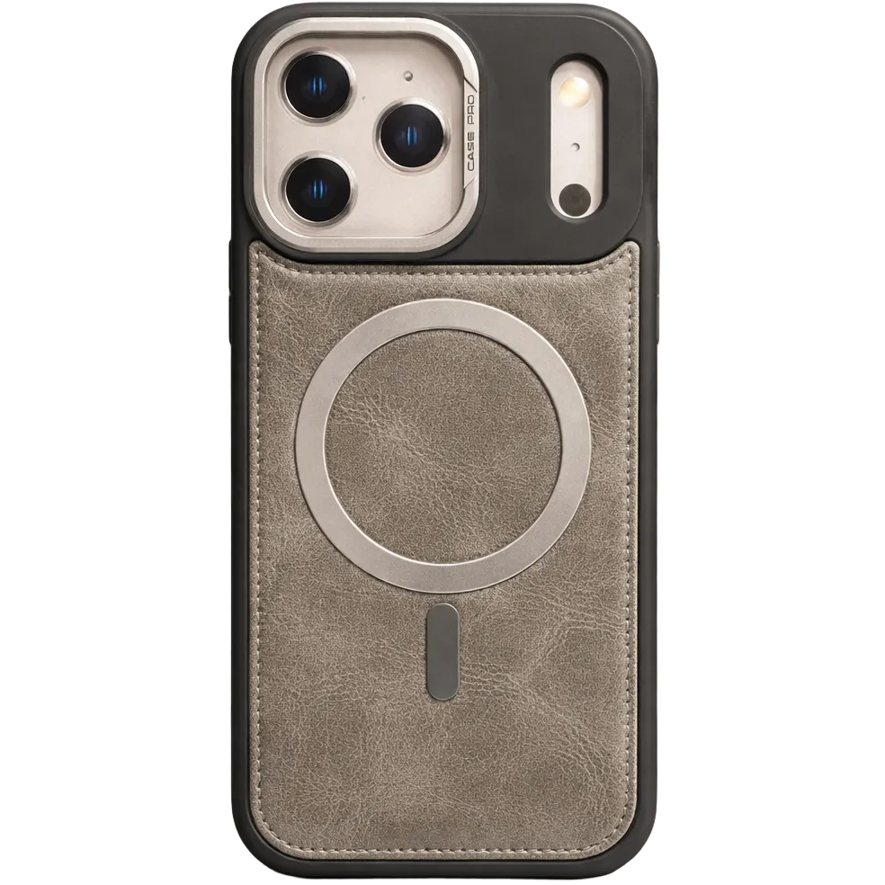 Phantom leather magsafe iphone 17 pro max grey case