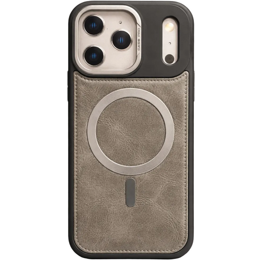Phantom leather magsafe iphone 17 pro max grey case