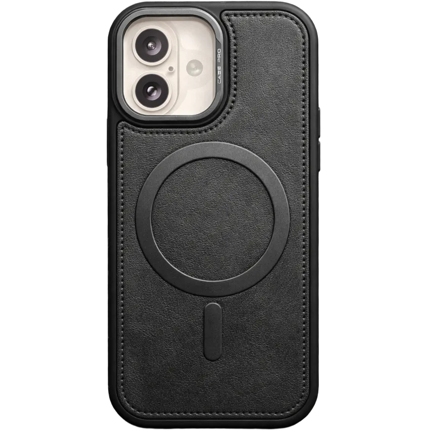 Phantom leather magsafe iphone 16 black case
