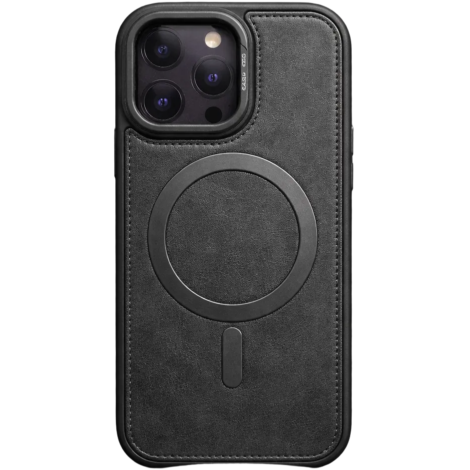 Phantom leather magsafe iphone 16 pro black case