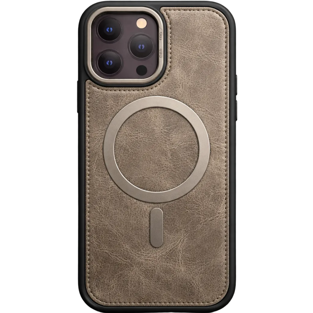 Phantom leather magsafe iphone 16 pro light brown case