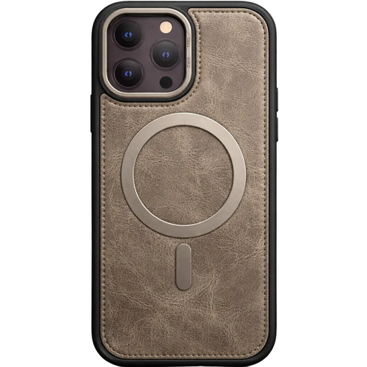 Phantom leather magsafe iphone 16 pro light brown case