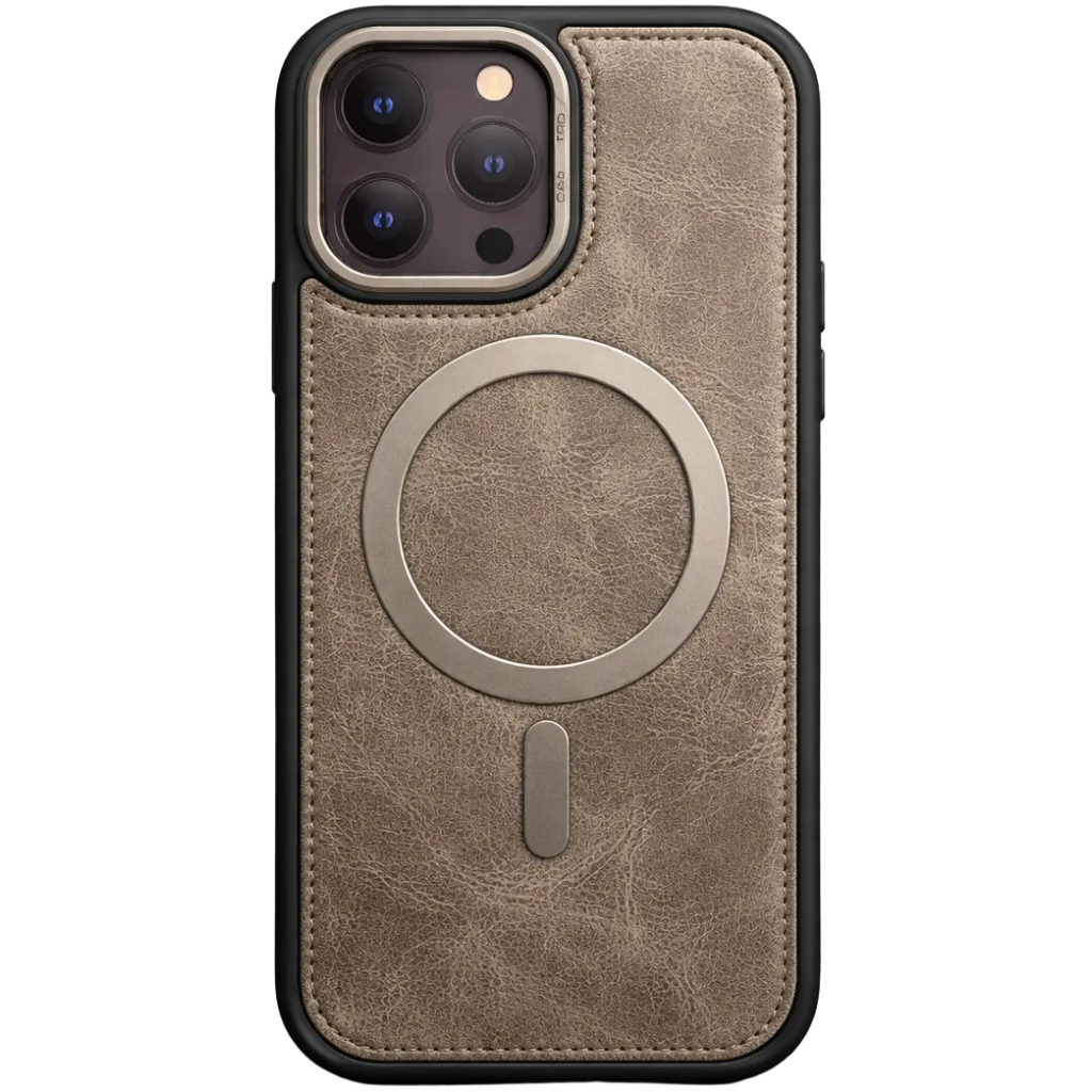Phantom leather magsafe iphone 16 pro max grey case