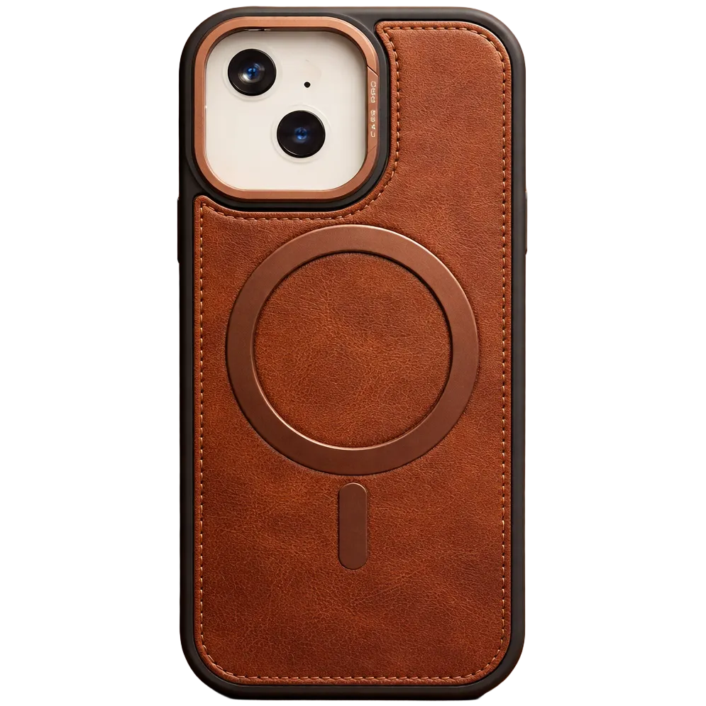 Phantom leather magsafe iphone 15/14/13 brown case