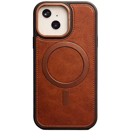 Phantom leather magsafe iphone 15/14/13 brown case